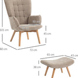 4goodz Oor-Fauteuil met Voetenbank Ribfluweel Optiek - Bruin