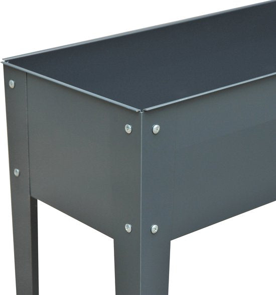 4goodz Plantenbak Hoog Staal - Verhoogd 100x30x80cm - Antraciet