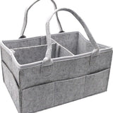 Luiertas Vilt - Grijs - Vilt - 32 x 22 x 19 cm - Luier Organizer - Draagbare Organiser met Handige Vakken - Verzorgingstas