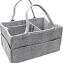 Luiertas Vilt - Grijs - Vilt - 32 x 22 x 19 cm - Luier Organizer - Draagbare Organiser met Handige Vakken - Verzorgingstas