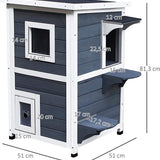 4goodz Kattenvilla 2 verdiepingen 51x51x81 cm - Grijs