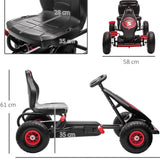 Skelter met Verstelbare Stoel, 5-12 Jaar - Rood+Zwart