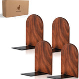 NovaWare® Boekensteun - 4 Stuks - Boekensteunen - Plank Organizer - Boekenhouder – Boekenrek - Boeksteun - Walnoothout