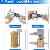Digitale Schuifmaat - 150 mm Precisie Meting met LCD Display - Inclusief Opbergtas & Batterijen