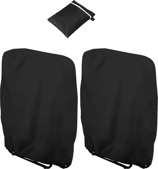 Beschermhoes voor Tuinstoel - 2 Stuks - Tuinstretcher beschermhoes - 110x71x34cm - Zwart - De ideale bescherming voor je tuinmeubelen