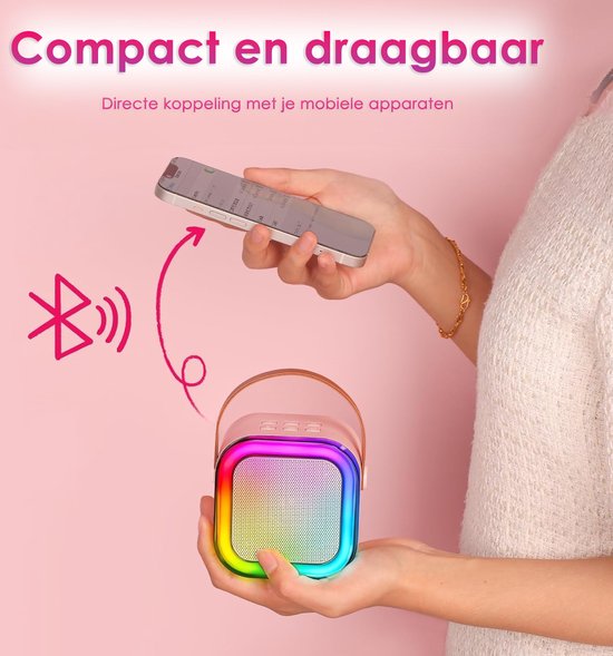 Vesfy Karaoke Set - Draadloze microfoon met Bluetooth 5.0 en LED verlichting