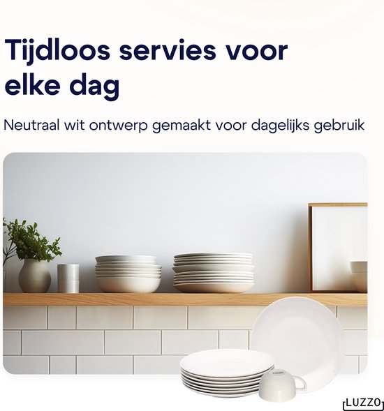 Luzzo® Serviesset met - delig - Wit