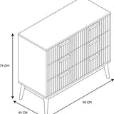 Ladekast Klaus met Panelen voorzijde - Buffetkast 90x49x79 cm - Bruin