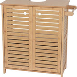 Wastafelonderkast Trinidad met Uitsparing met 2 planken - Wastafelmeubel MDF/Bamboe