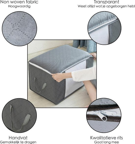 Hoogwaardige Opbergtas voor kleding – Organizer voor Dekbed – Opbergzak – Opberger voor Seizoenskleding – Zak om ruimte te besparen – Opslag voor dekbed en kleding – Bescherming voor Kleding – Oplossing voor Winterjassen