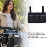 Rolstoeltas - Zwart - Armleuning Rolstoeltas - Waterafstotende Opbergtas voor Rolstoel - Rolstoel Organizer