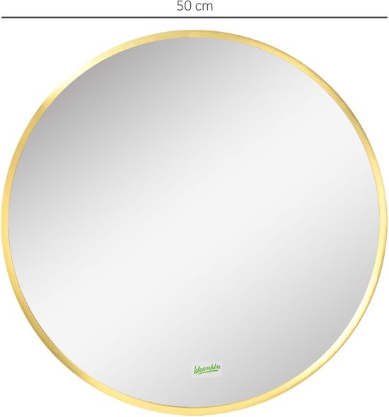4goodz Ronde Spiegel 50 cm met Aluminium Frame - Goud