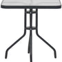 Vierkante Glazen Tuintafel – 60x60x70 cm – Gehard Glas – Stabiel Stalen Frame – Weerbestendig – Zwarte Bistrotafel voor Tuin, Balkon & Terras