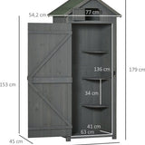 Gelakt Houten Tuinkast Berging 182cm - Grijs