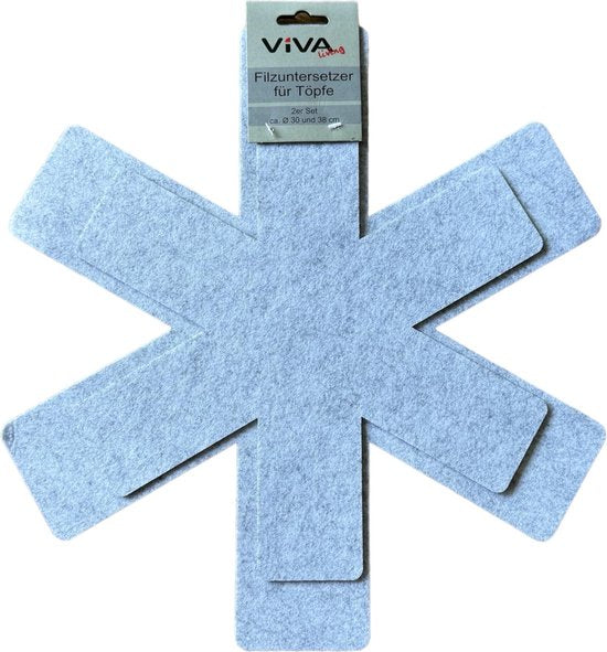 Pannenbeschermer - 2 Stuks - 38 cm en 30 cm - Vilt - Grijs - Optimale Bescherming van je Pannen - Panbeschermer - Onderzetter