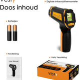 Vesfy Digitale Infrarood Thermometer - Bereik -50 t-m +490 °C - IR Thermometer - Warmtemeter - Vleesthermometer