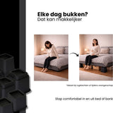 Meubelverhoger Set - Verstelbare Poten - 8 stuks - Zwart - 3 verschillende hoogtes: 10 cm, 15 cm of 22,5 cm