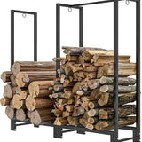Haardhoutrek 123 cm Tot 200 kg - Houtopslag Staal - Zwart