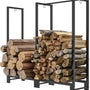 Haardhoutrek 123 cm Tot 200 kg - Houtopslag Staal - Zwart