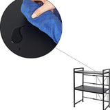 Magnetronrek Verstelbaar - Zwart - Verstelbaar van 40 tot 60 cm Breed - Magnetronkast - Magnetronhouder - Magnestronstandaard - Rek voor Magnetrons