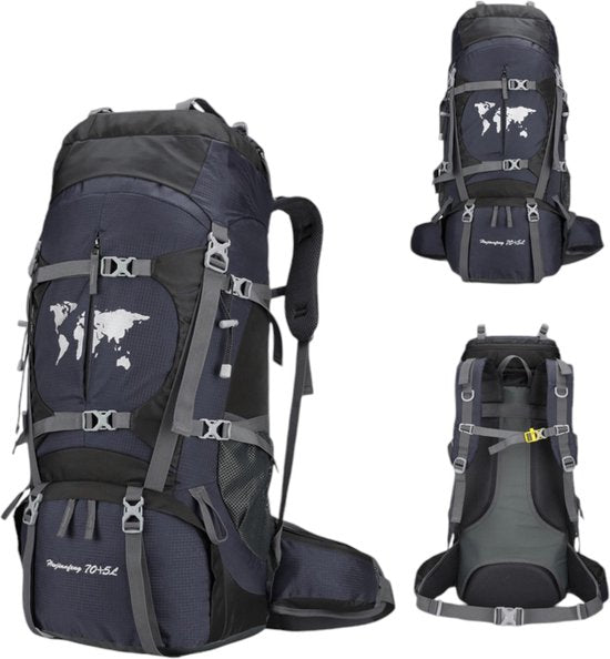 Backpack - Zwart - 79 x 33 x 23 cm - Backpack Organizer - Met Waterzak - Backpack 75 Liter - Backpack Heren - Backpack Vrouwen - Back Pack Heren - Back Pack Vrouwen - Flightbag