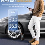 Pro Elektrische Fietspomp met 4 Opzetstukken en LED Verlichting - 4000mAh - Voor Auto, Fiets, Ballen & Luchtbedden - Draagbare Luchtcompressor