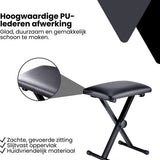 Pianokruk Verstelbaar - Zwart - In 3 Hoogtes verstelbaar - Pianokrukje Inklapbaar - Keyboard Kruk