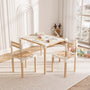 Fixwood Kinder Tafel- en Stoelenset – Natuurlijk Hout & Kunststof – Duurzaam Speel- en Leermeubel – 3-delig (1 Tafel + 2 Stoelen)