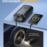 Pro Elektrische Fietspomp met 4 Opzetstukken en LED Verlichting - 4000mAh - Voor Auto, Fiets, Ballen & Luchtbedden - Draagbare Luchtcompressor