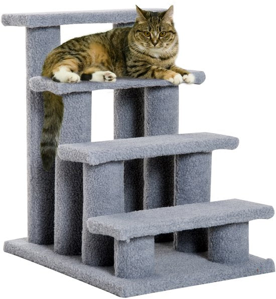 Huisdierentrap Katten- en Hondentrap 4 treden 63,5x43x60cm Grijs