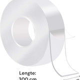 Dubbelzijdig Tape Extra Sterk - 300 cm x 25 mm x 2 mm - Transparant - Zelfklevende Tape - Rol Huishoudtape