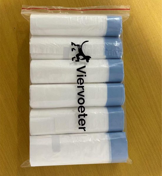 6 rollen Viervoeter Kattenbakzakken voor Zelfreinigende Kattenbak - Extra stevig - Automatische kattenbakzakken - 15 stuks per rol - 45×50CM