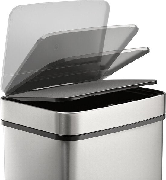 4cookz® Sensorprullenbak 60 liter - RVS Prullenbak