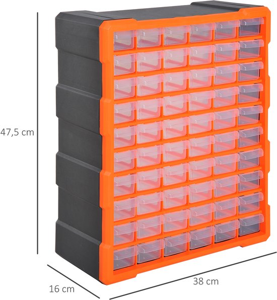 Assortimentsdoos 60 schuifladen - Oranje