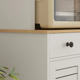 Klassieke Buffetkast Hoog met 2 matglas deuren 39x68x170 cm - Wit