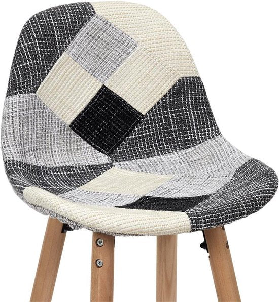 Home Deco Factory Lund Patchwork Barkruk - Grijs