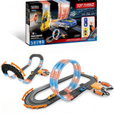 DMG Supply Racebaan - Autobaan Speelgoed - 2 Opstellingen Mogelijk - Dubbele Racebaan met Looping - 2 Auto's - Rondeteller - 3 Meter