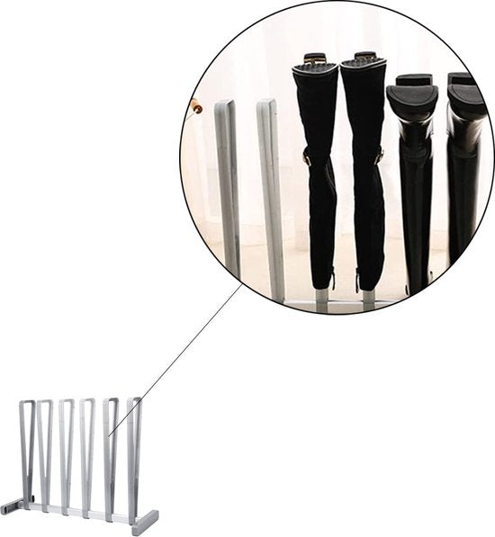 Laarzenrek - Grijs - 2 Stuks - Opbergen van 6 paar Laarzen of Schoenen - Laarzenrek voor Binnen en Buiten