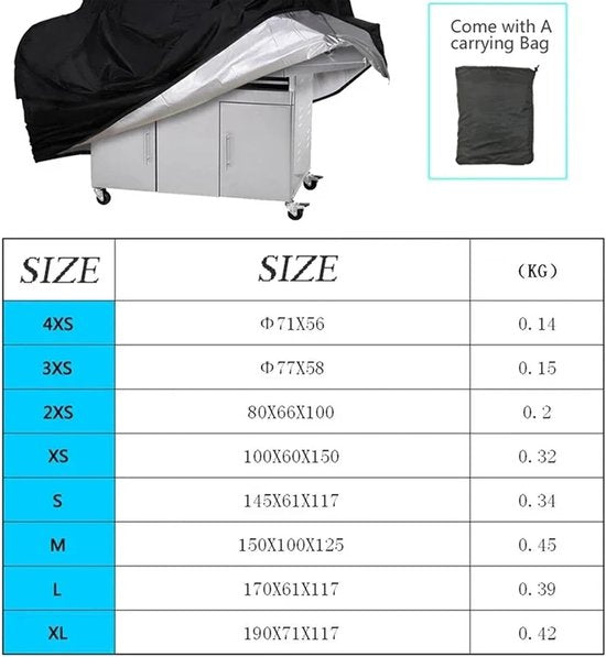 BBQ Hoes - 150 x 100 x 125 cm - Universeel - Barbecue Hoes Waterafstotend - BBQ Accessoires - Beschermhoes met Trekkoord - Gasbarbecue Accessoires