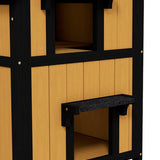 Kattenhuis Kattenhut met Bloembak - 96x65x85 cm - Geel + Zwart