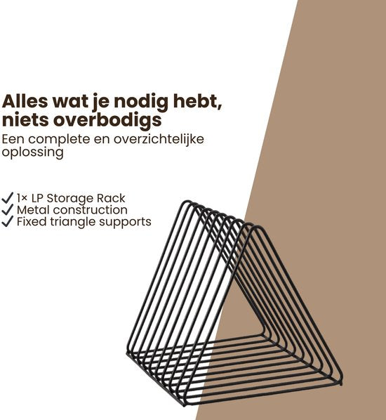 LP Opbergsysteem - Zwart - Elpee Opbergrek - Platenrek van Metaal - Opbergrek LP - Vinyl OpbergSysteem - 50 tot 60 Platen - Bordenstandaard - Boekenstandaard