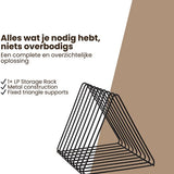 LP Opbergsysteem - Zwart - Elpee Opbergrek - Platenrek van Metaal - Opbergrek LP - Vinyl OpbergSysteem - 50 tot 60 Platen - Bordenstandaard - Boekenstandaard