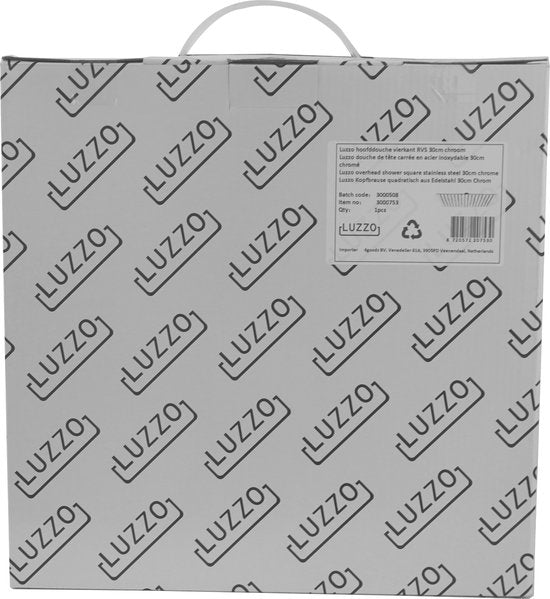 Luzzo® Regendouchekop Ø30 cm Hoofddouche Vierkant RVS Ø30 cm - Douchekop extra Plat - Chroom