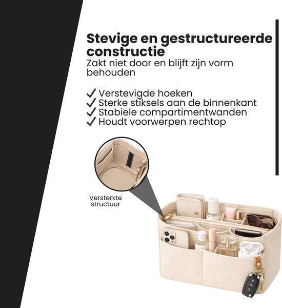 Handtas organizer - Bag in Bag - 11 ruime vakken - 17 9 Tasorganizer