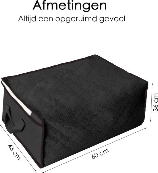 Hoogwaardige Opbergtas voor kleding - Zwart – Organizer voor Dekbed – Opbergzak – Opberger voor Seizoenskleding – Zak om ruimte te besparen – Opslag voor dekbed en kleding – Bescherming voor Kleding – Oplossing voor Winterjassen - Dekbed Opberghoes