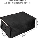 Hoogwaardige Opbergtas voor kleding - Zwart – Organizer voor Dekbed – Opbergzak – Opberger voor Seizoenskleding – Zak om ruimte te besparen – Opslag voor dekbed en kleding – Bescherming voor Kleding – Oplossing voor Winterjassen - Dekbed Opberghoes