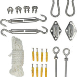 4gardenz® 29 delige Schaduwdoek Bevestigingset RVS/Nylon Paal-Muur