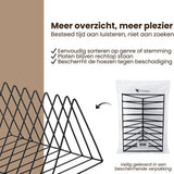 LP Opbergsysteem - Zwart - Elpee Opbergrek - Platenrek van Metaal - Opbergrek LP - Vinyl OpbergSysteem - 50 tot 60 Platen - Bordenstandaard - Boekenstandaard