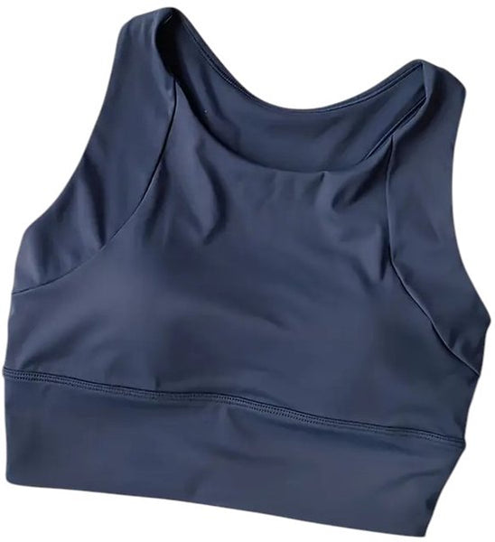 SparkNine Coreshield sportbeha - met ingebouwde pads - L - blauw - push-up sport-bh - high impact ondersteuning - push-up - ademend