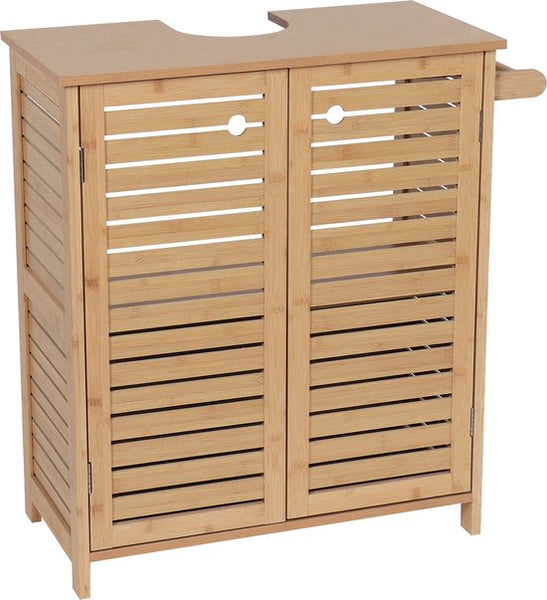 Wastafelonderkast Trinidad met Uitsparing met 2 planken - Wastafelmeubel MDF/Bamboe